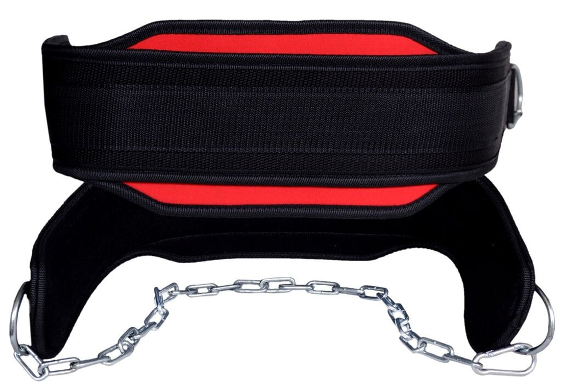 EVO Weight Lifting Dipping Belt Neoprene Gym Pull up Back Support GEL Dip Chains